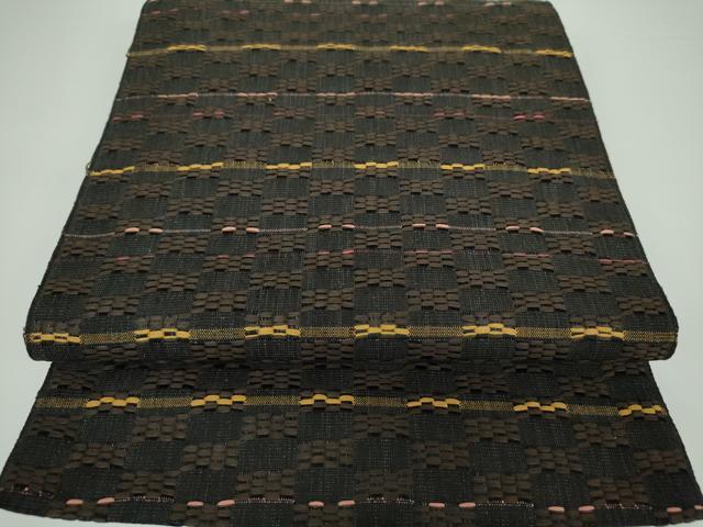 平和屋着物●八寸名古屋帯　横段文　正絹　逸品　DAAV6806ps