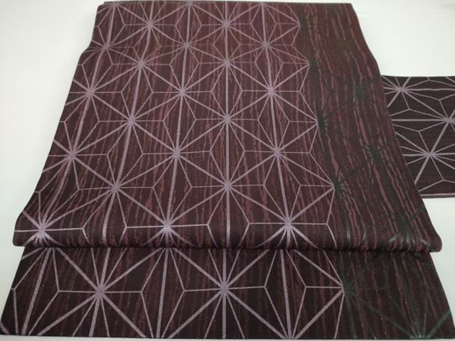 平和屋着物●児島廣和　アトリエ 聖jin苑　九寸名古屋帯　麻の葉文様　銀通し地　正絹　逸品　未使用　DAAV6818ps