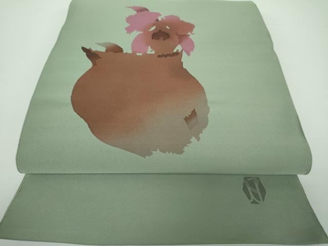 平和屋着物●爪掻き本綴れ　八寸名古屋帯　作家物　飾花文　正絹　逸品　DAAV6840ps