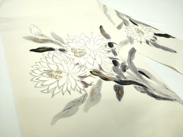 平和屋着物●京友禅作家　山科春宣　九寸名古屋帯　手描き　草花文　金彩　正絹　逸品　DAAV6843ps 平和屋着物○京友禅作家 山科春宣 九寸名古屋帯 手描き 草花