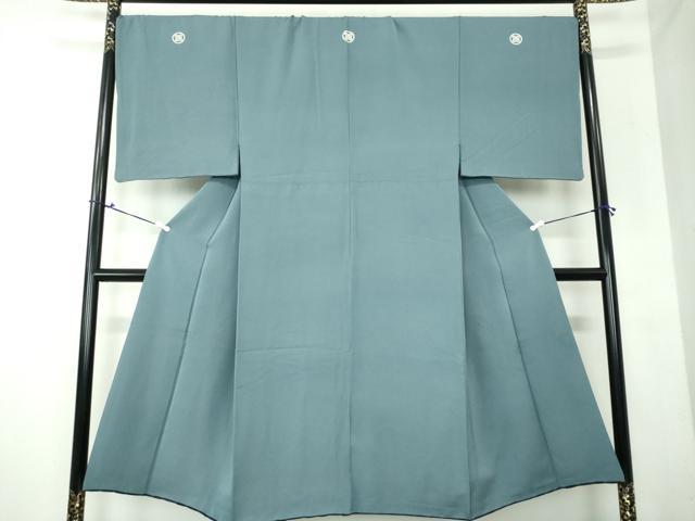 平和屋着物○男性 色紋付 羽織セット 長羽織 着物・御召御納戸色 羽織