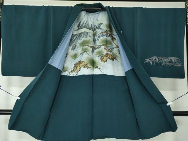 平和屋着物○男性 色紋付 羽織セット 長羽織 着物・御召御納戸色 羽織