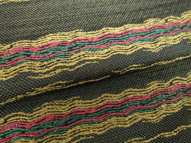 平和屋着物○西陣 六通柄袋帯 大島紬 波霞 金糸 証紙付き 正絹