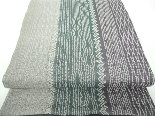 平和屋着物●全通柄袋帯　鹿の子間道　正絹　逸品　DAAV6881ps