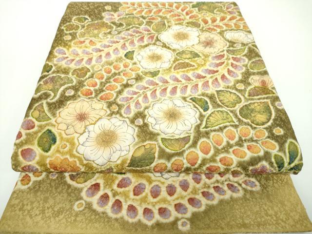 平和屋着物●太鼓柄袋帯　作家物　絞り　辻が花　金通し地　正絹　逸品　DAAV6896ps