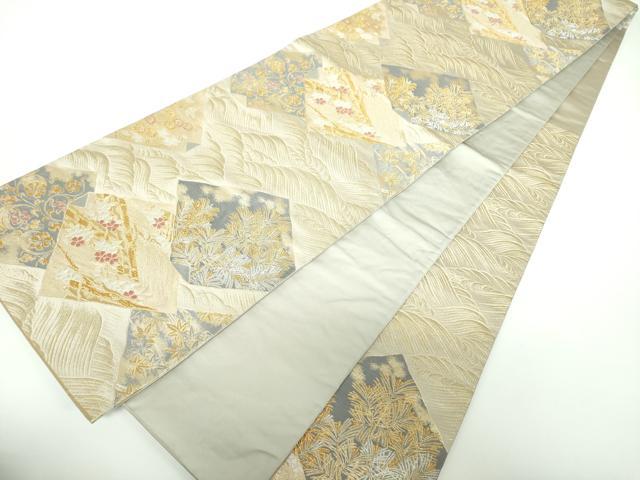 平和屋着物○西陣の名門 加納幸謹製 六通柄袋帯 唐織 色紙