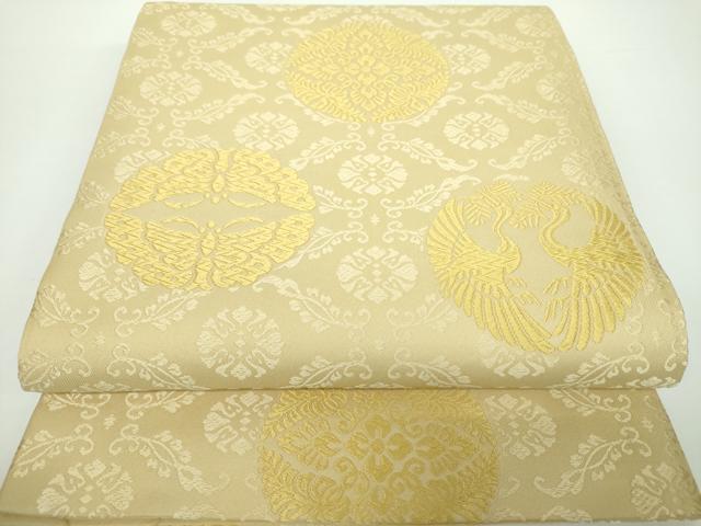 平和屋着物●六通柄袋帯　唐織　王朝錦　双鳥花丸文　正絹　逸品　DAAV6920ps