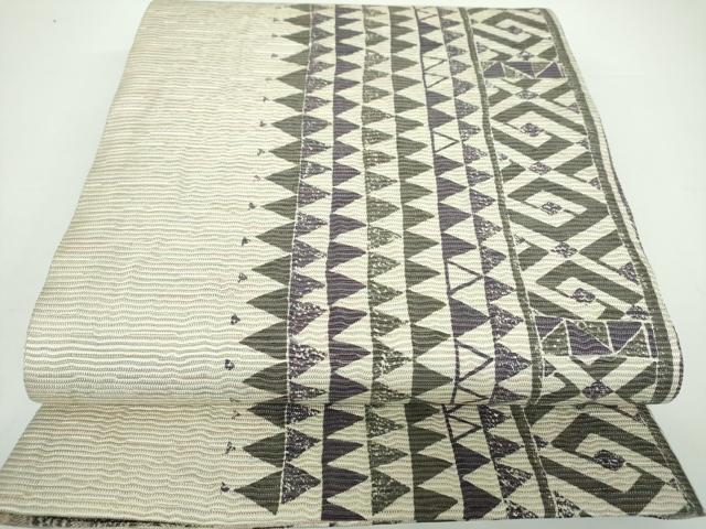 平和屋着物○中国三大刺繍 相良刺繍 太鼓柄袋帯 綴れ 舞桜文 金銀糸