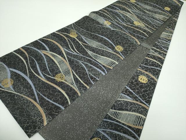 平和屋着物○全通柄九寸名古屋帯 紬地 霞文 正絹
