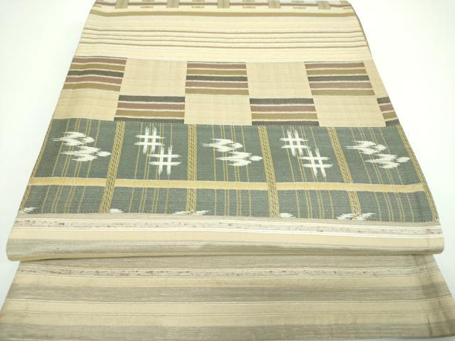 平和屋着物●西陣 織匠川島謹製 インド・アッサム 野蚕糸 手織 ムガシルク 六通柄袋帯 切嵌 上代48万 証紙付 正絹 逸品 未使用 DAAV6969ps