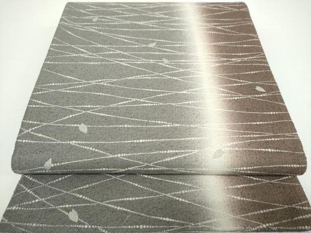 平和屋着物●全通柄袋帯　紬地　舞桜　銀彩　正絹　逸品　未使用　DAAV6970ps