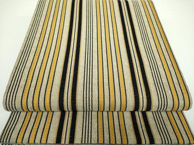 平和屋着物●全通柄袋帯　紬地　間道　正絹　逸品　DAAV6972ps