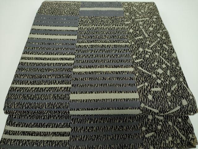 平和屋着物●両面　全通柄袋帯　唐織　変わり間道　正絹　逸品　DAAV6974ps