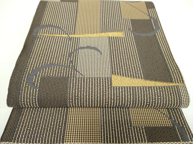 平和屋着物●西陣　タケジ商事謹製　六通柄袋帯　唐草文　金糸　証紙付き　正絹　逸品　未使用　DAAV6987ps