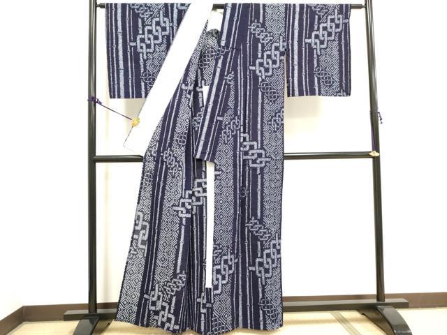 平和屋着物∴夏物 浴衣 有松鳴海絞り 抽象文様 綿 逸品 DAAV7261cd