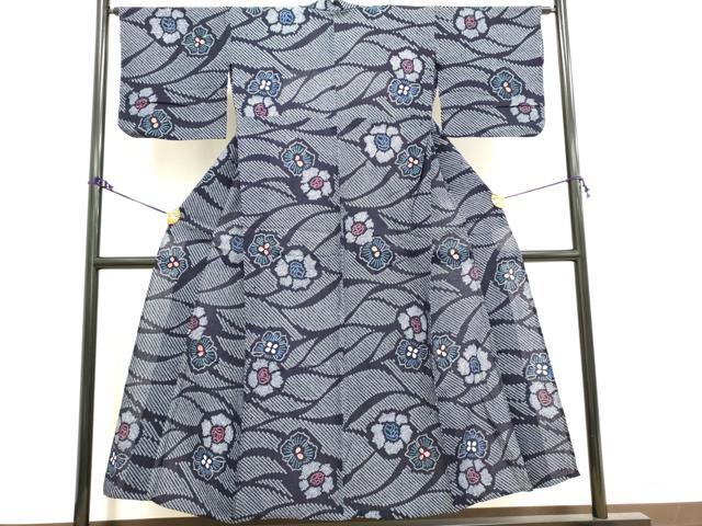 平和屋着物∴夏物　浴衣　有松鳴海絞り　舞花文　綿　逸品　DAAV7255cd