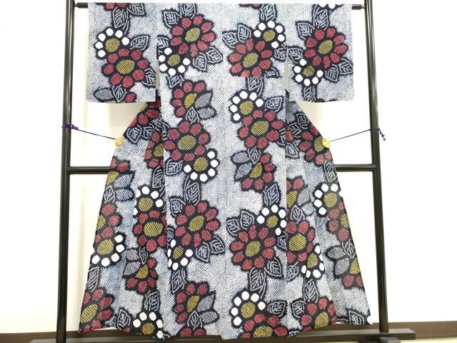 平和屋着物∴夏物　浴衣　有松鳴海絞り　舞花文　綿　逸品　DAAV7260cd
