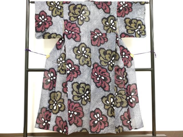 平和屋着物∴夏物　浴衣　有松鳴海絞り　舞花文　綿　逸品　DAAV7266cd