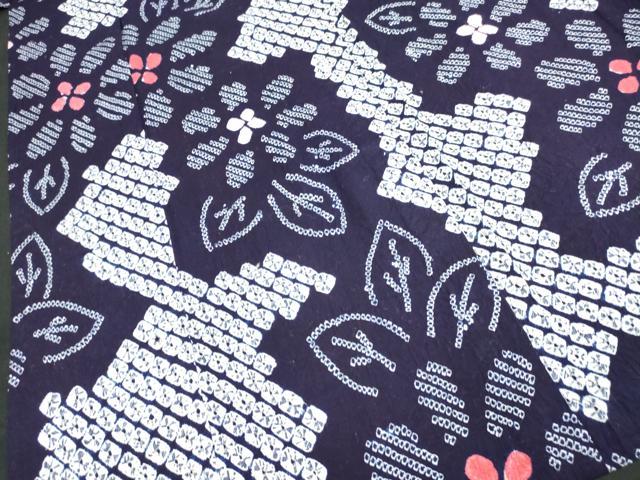 平和屋着物∴夏物 浴衣 有松鳴海絞り 草花文 綿 逸品 DAAV7268cd