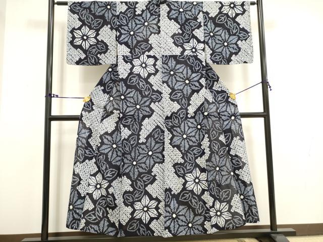 平和屋着物∴夏物　浴衣　有松鳴海絞り　草花文　綿　逸品　DAAV7271cd