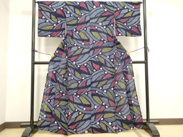 平和屋着物∴夏物　浴衣　有松鳴海絞り　花散らし　綿　逸品　DAAV7275cd