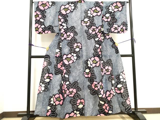 平和屋着物∴夏物 浴衣 有松鳴海絞り 花繋ぎ 綿 逸品 DAAV7332cd