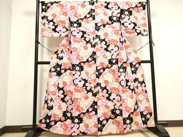 平和屋着物∴夏物　浴衣　花尽くし　綿　逸品　DAAV7290cd