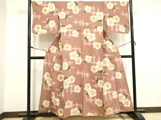 平和屋着物∴夏物　浴衣　綿絽　夢工房　花散らし　綿　逸品　DAAV7301cd