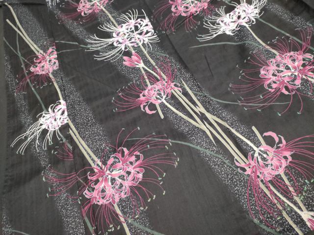 平和屋着物∴夏物 浴衣 彼岸花 綿 逸品 DAAV7303cd