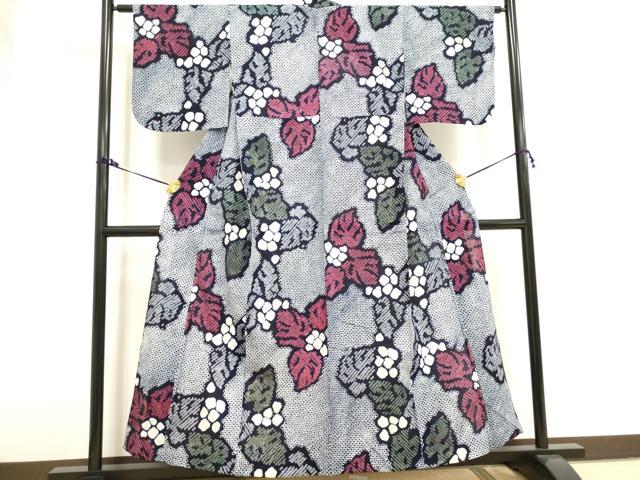 平和屋着物∴夏物　浴衣　有松鳴海絞り　舞花文　綿　逸品　DAAV7315cd