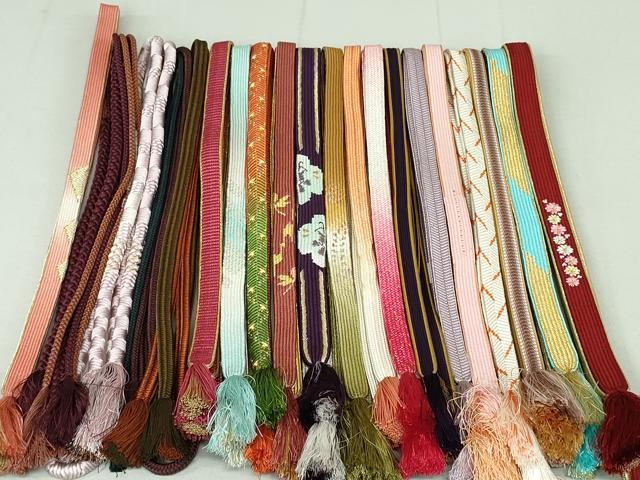 平和屋着物●和装小物　帯締め20本　高麗組　笹浪組　冠組　金糸　逸品　DAAV8013by