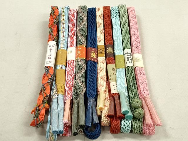 平和屋着物＊夏物　和装小物　帯締め10本　手くみ紐　草木染　金糸　東急百貨店扱い　逸品　未使用　DAAV8111by