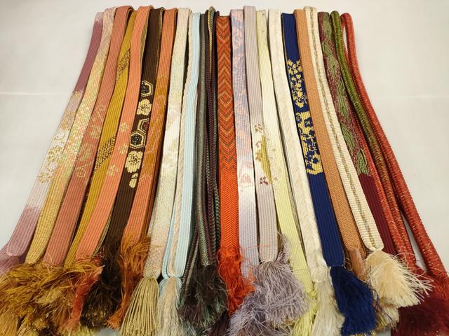 平和屋着物●和装小物　帯締め20本セット　高麗組　笹浪組　冠組　金糸　逸品　DAAV8243zzz