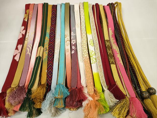 平和屋着物●和装小物　帯締め20本セット　高麗組　笹浪組　鎌倉組　飾り玉　金糸　逸品　DAAV8245zzz