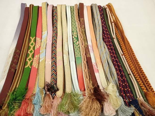 平和屋着物●和装小物　帯締め20本セット　高麗組　笹浪組　冠組　金糸　逸品　DAAV8339zzz