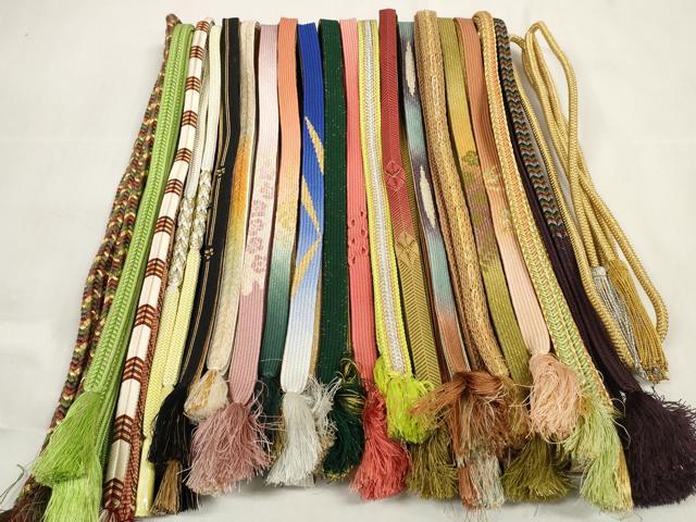 平和屋着物●和装小物　帯締め20本セット　高麗組　笹浪組　冠組　角八つ組　金銀糸　逸品　DAAV8347zzz