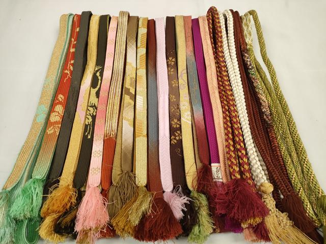 平和屋着物●和装小物　帯締め20本セット　組紐　高麗組　笹浪組　角八つ組　亀房　金糸　未使用品あり　逸品　DAAV8348zzz