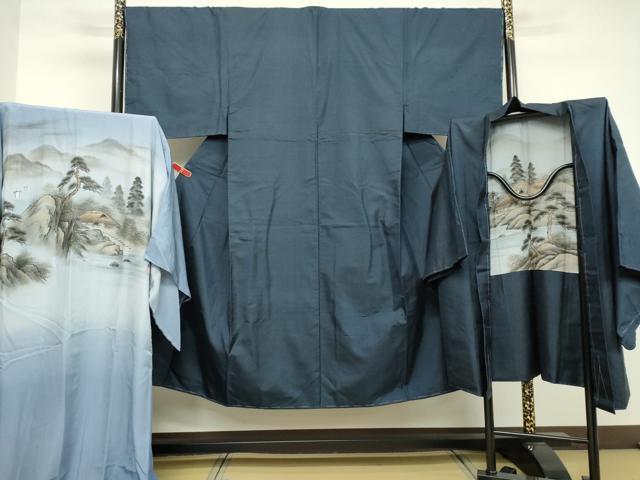 平和屋着物●男性　本場大島紬　アンサンブル　長襦袢セット（袷）　100亀甲　総詰め　正絹　逸品　DAAV8526tw