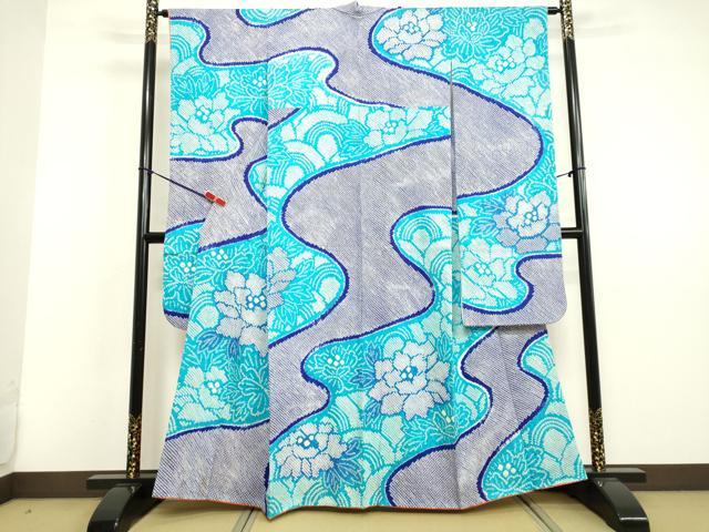 平和屋着物●豪華振袖　総絞り　草花文　正絹　逸品　DAAV8552tw