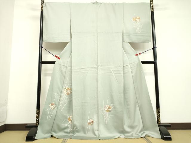 平和屋着物○訪問着 雪輪重ね花文 金彩 ロング丈 正絹 逸品 DAAV8564tw