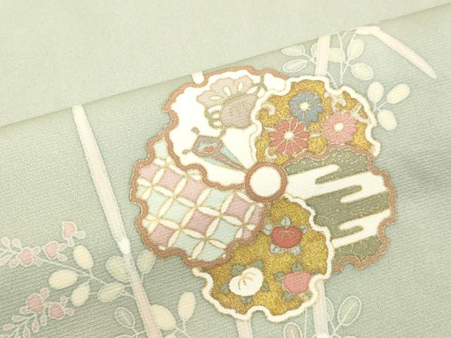 平和屋着物○訪問着 雪輪重ね花文 金彩 ロング丈 正絹 逸品 DAAV8564tw