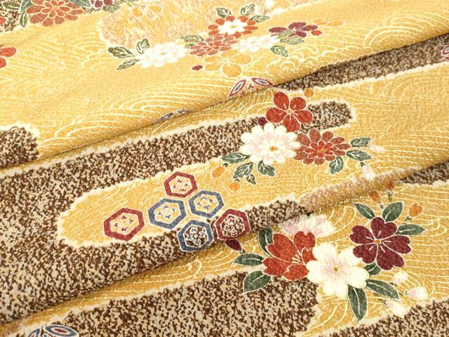 平和屋着物●上質な小紋　霞草花文　金彩　ますいわ屋扱い　正絹　逸品　未使用　DAAV8580tw