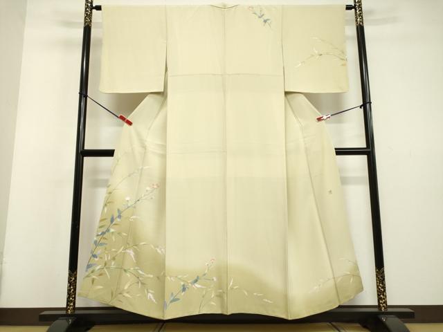 平和屋着物●訪問着　友禅　作家物　草花文　暈し染め　正絹　逸品　DAAV8584tw