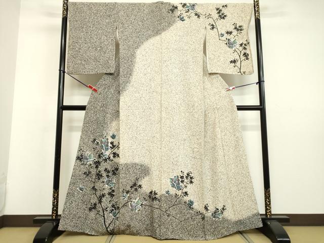 平和屋着物●訪問着　舞蝶枝花文　金銀彩　正絹　逸品　DAAV8587tw