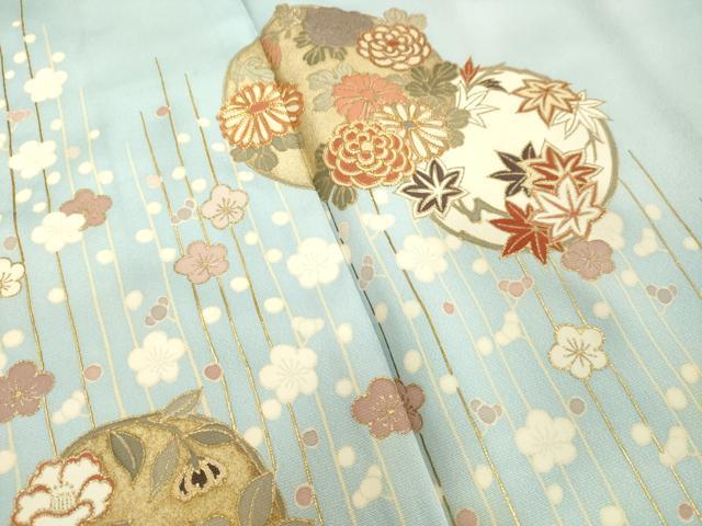 平和屋着物○訪問着 駒刺繍 草花丸文 金彩 正絹 逸品 DAAV8589tw