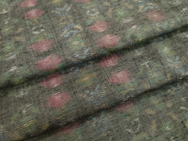 平和屋着物●上質な紬　草花文　正絹　逸品　DAAV8603tw