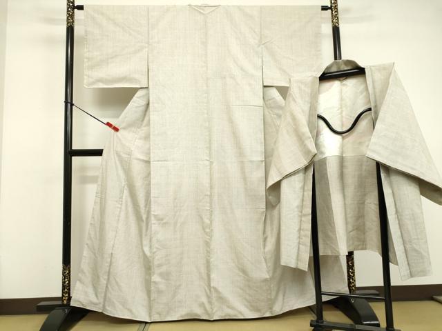 平和屋着物●本場大島紬　白大島　アンサンブル　7マルキ　正絹　逸品　DAAV8614tw