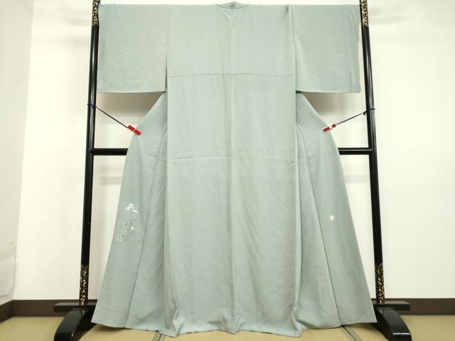 平和屋着物●付下げ　作家物　草花文　千草色地　正絹　逸品　未使用　DAAV8619tw