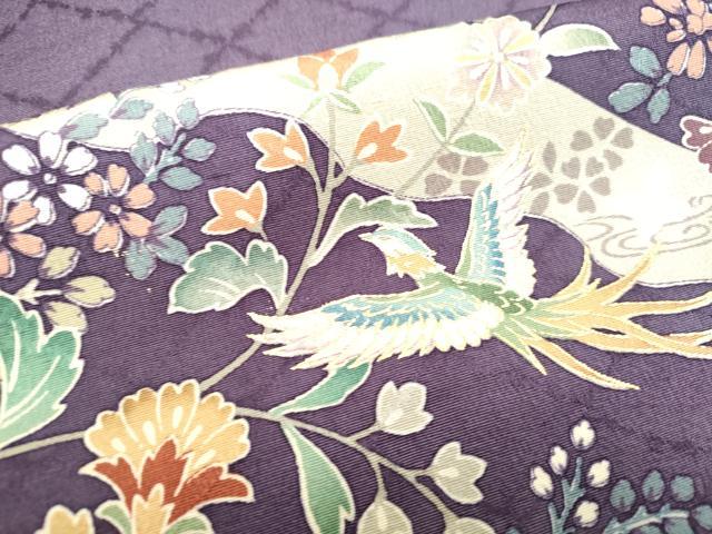 平和屋着物●訪問着　鳳凰更紗花文　金彩　正絹　逸品　DAAV8634tw 平和屋着物○訪問着 鳳凰更紗花文 金彩 正絹 逸品 DAAV8634tw