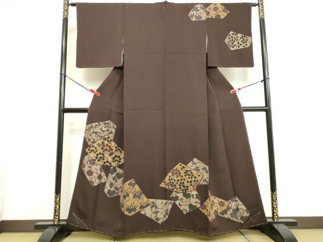 平和屋着物●訪問着　刺繍　切嵌花唐草文　金彩　正絹　逸品　未使用　DAAV8646tw